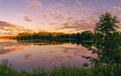 Sommersonnenwende in finnischer Landschaft